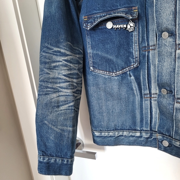 HAVEN Men Denim Washed Blue Vintage Jacket - Picture 5 of 15